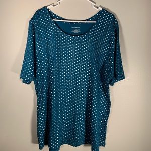 NWT teal/silver polka dot Lane Bryant shirt